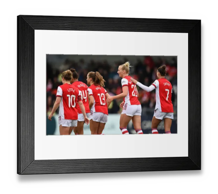 Framed Print : Arsenal Women's Dominance: Stina Blackstenius Scores Sixth Goal Against Aston Villa in FA WSL Showdown