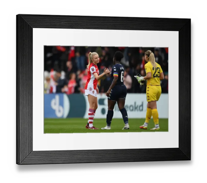 Framed Print : Arsenal Women's Historic League Victory: Unforgettable Embrace of Leah Williamson and Anita Asante Framed Print : Arsenal Women's Historic League Victory: Unforgettable Embrace of Leah Williamson and Anita Asante