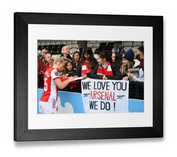 Framed Print : Arsenal Women's Victory: Stina Blackstenius Greets Fans at Meadow Park Framed Print : Arsenal Women's Victory: Stina Blackstenius Greets Fans at Meadow Park