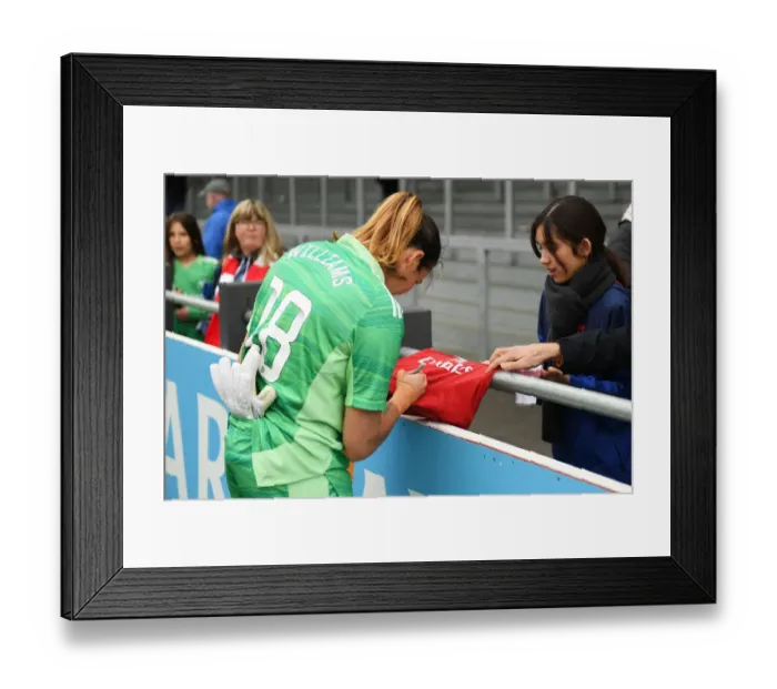 Framed Print : Arsenal Women's Victory: Lydia Williams Signs Autographs at Meadow Park