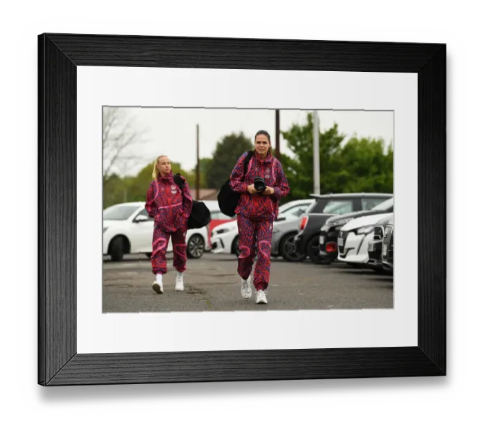 Framed Print : Arsenal Women's FA WSL: Beth Mead and Simone Boye's Grand Arrival at Meadow Park