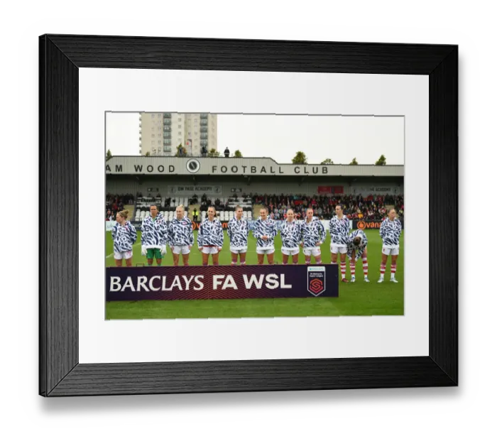 Framed Print : Arsenal Women vs Aston Villa Women: FA WSL Showdown at Meadow Park (2021-22)