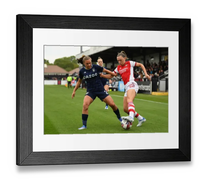 Framed Print : Arsenal vs Aston Villa: Women's Super League Clash - McCabe Fights for Possession Framed Print : Arsenal vs Aston Villa: Women's Super League Clash - McCabe Fights for Possession