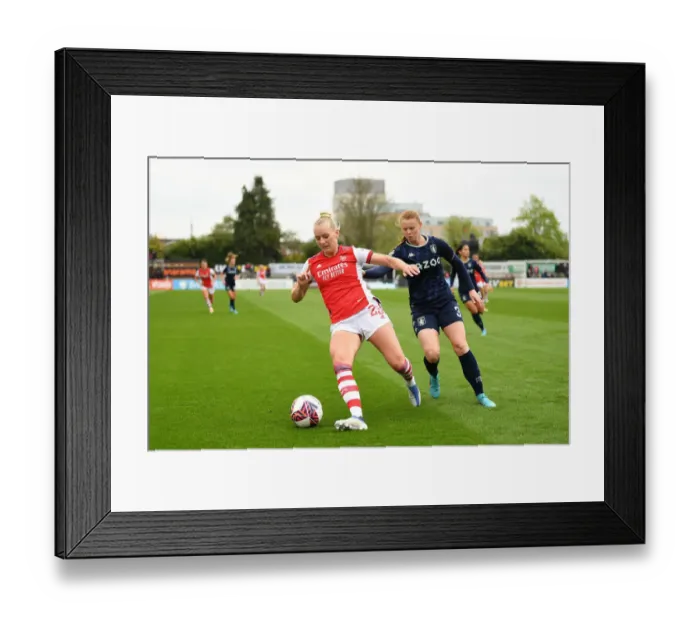 Framed Print : Intense Battle: Arsenal Women vs. Aston Villa Women in FA WSL Showdown Framed Print : Intense Battle: Arsenal Women vs. Aston Villa Women in FA WSL Showdown