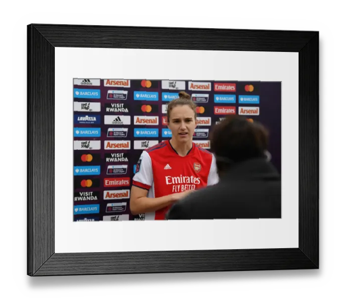 Framed Print : Arsenal's Vivianne Miedema Post-Match Interview: Arsenal Women vs Aston Villa Women, FA WSL (2021-22)