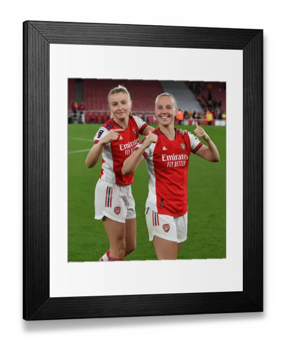 Framed Print : Arsenal Women's FA WSL Victory: Leah Williamson and Beth Mead Celebrate Triumph Over Tottenham Hotspur