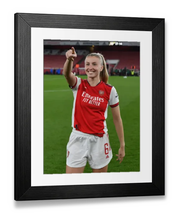 Framed Print : Arsenal Women's FA WSL Triumph: Leah Williamson's Emotional Celebration vs. Tottenham Hotspur