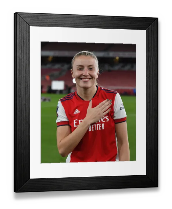 Framed Print : Arsenal Women Triumph Over Tottenham Hotspur in FA WSL Showdown: Leah Williamson's Emotional Reaction