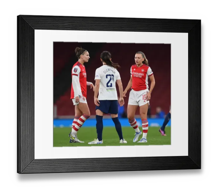 Framed Print : Intense Rivalry: The Verbal Duel Between McCabe and Clemaron at Arsenal Women vs. Tottenham Hotspur Framed Print : Intense Rivalry: The Verbal Duel Between McCabe and Clemaron at Arsenal Women vs. Tottenham Hotspur