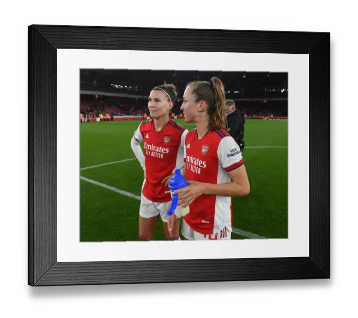 Framed Print : Arsenal Women Defeat Tottenham Hotspur: Steph Catley and Lia Walti Celebrate Victory in FA WSL Clash Framed Print : Arsenal Women Defeat Tottenham Hotspur: Steph Catley and Lia Walti Celebrate Victory in FA WSL Clash