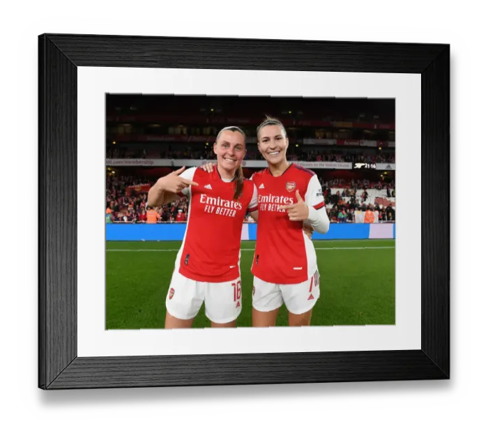 Framed Print : Arsenal Women Celebrate FA WSL Title: Noelle Maritz and Steph Catley Embrace Victory Framed Print : Arsenal Women Celebrate FA WSL Title: Noelle Maritz and Steph Catley Embrace Victory