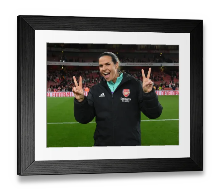 Framed Print : Lydia Williams Emotional Reaction: Arsenal Women Celebrate FA WSL Victory Over Tottenham Hotspur