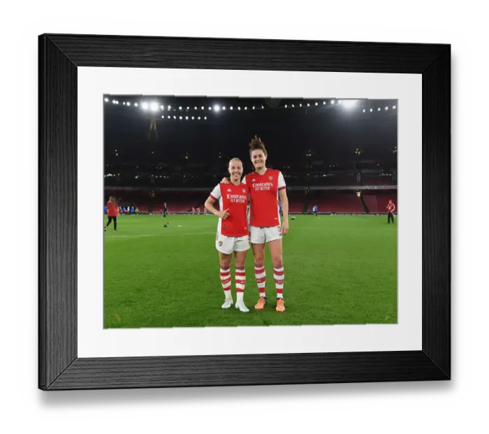 Framed Print : Arsenal Women's FA WSL Victory: Beth Mead and Jennifer Beattie Celebrate Triumph Over Tottenham Hotspur Framed Print : Arsenal Women's FA WSL Victory: Beth Mead and Jennifer Beattie Celebrate Triumph Over Tottenham Hotspur
