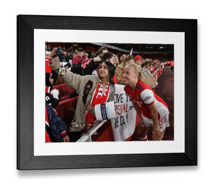 Framed Print : Arsenal Women Celebrate with Fans after Securing Victory over Tottenham Hotspur in FA WSL Framed Print : Arsenal Women Celebrate with Fans after Securing Victory over Tottenham Hotspur in FA WSL