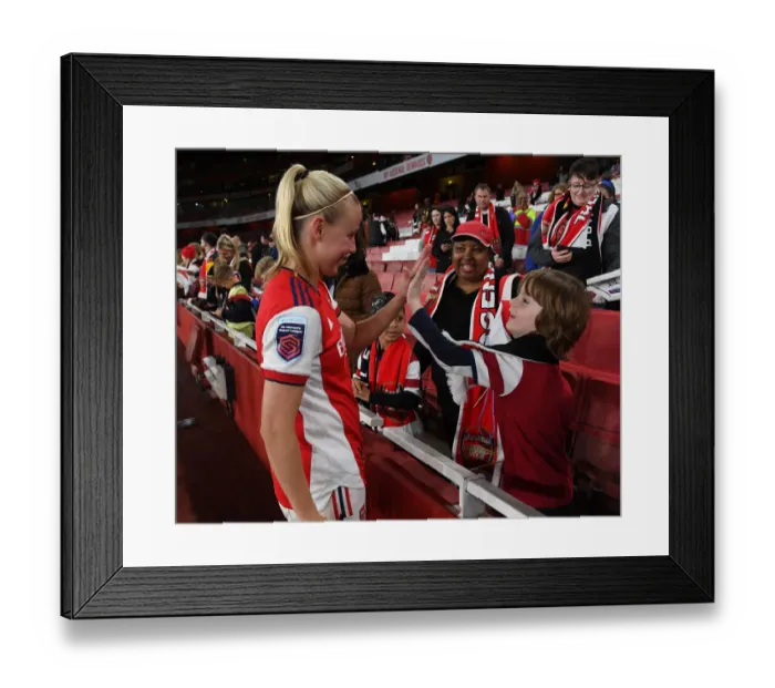 Framed Print : Arsenal Women's Star Beth Mead Greets Young Fan After Victory Over Tottenham Hotspur in FA WSL Framed Print : Arsenal Women's Star Beth Mead Greets Young Fan After Victory Over Tottenham Hotspur in FA WSL