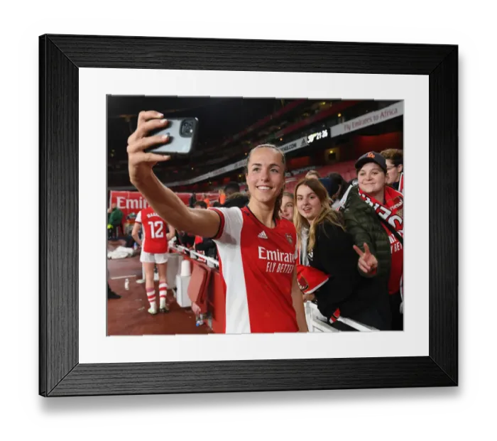 Framed Print : Arsenal Women's Victory: Lia Walti and Fans Celebrate at Emirates Stadium Framed Print : Arsenal Women's Victory: Lia Walti and Fans Celebrate at Emirates Stadium