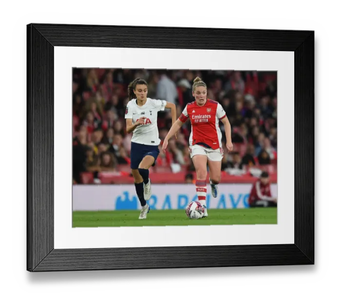 Framed Print : Clash of Stars: Kim Little vs. Rosella Ayane in the Battle of Arsenal and Tottenham's FA WSL Stars Framed Print : Clash of Stars: Kim Little vs. Rosella Ayane in the Battle of Arsenal and Tottenham's FA WSL Stars