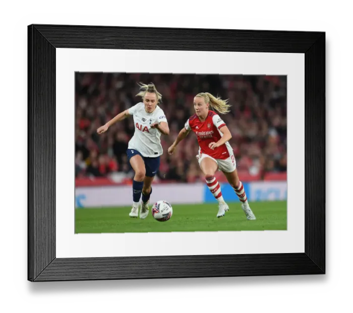 Framed Print : Arsenal vs. Tottenham: A FA WSL Showdown - Beth Mead vs. Josie Green: Clash of the Stars