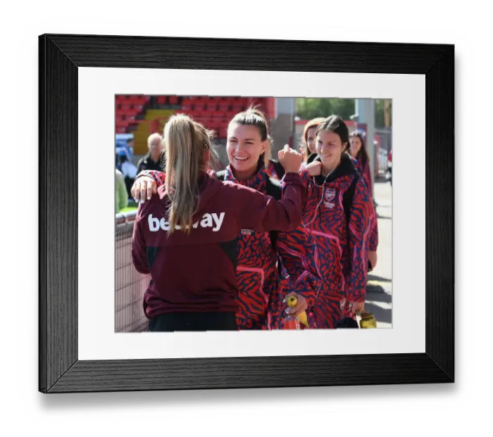 Framed Print : Steph Catley of Arsenal Prepares for West Ham United Women Clash in FA WSL (2021-22)