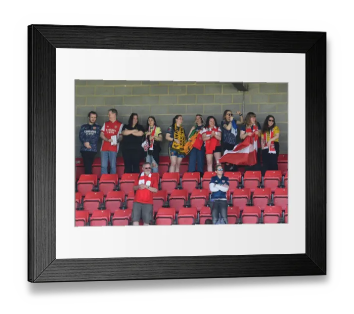 Framed Print : Arsenal Women Fans Reaction after West Ham United Match, FA Womens Super League 2021-22