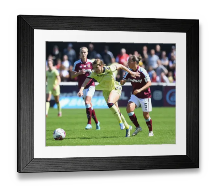 Framed Print : Vivianne Miedema Faces Off Against Gilly Flaherty: West Ham United Women vs. Arsenal Women, FA WSL Showdown