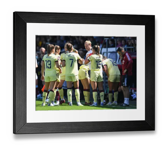 Framed Print : Arsenal Women's Coach Jonas Eidevall Gives Instructions during West Ham United Match, FA WSL 2021-22