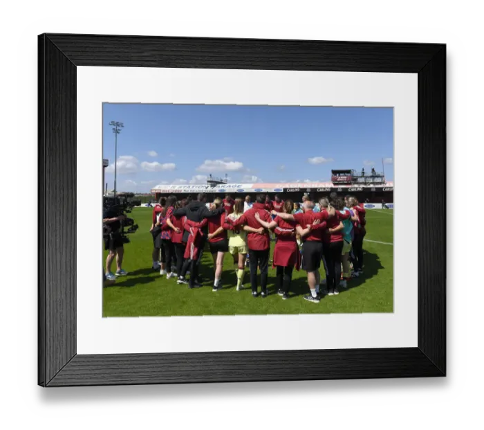 Framed Print : Arsenal Women's Coach Jonas Eidevall Addresses Team After West Ham Match