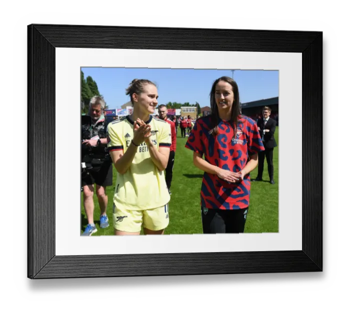 Framed Print : Arsenal Women Celebrate Victory: Miedema and Patten's Triumph Over West Ham United Framed Print : Arsenal Women Celebrate Victory: Miedema and Patten's Triumph Over West Ham United