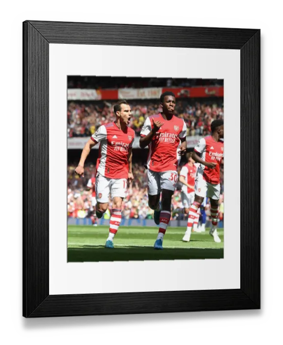 Framed Print : Eddie Nketiah's Double: Arsenal's Thrilling Victory Celebration vs Leeds United (2021-22) Framed Print : Eddie Nketiah's Double: Arsenal's Thrilling Victory Celebration vs Leeds United (2021-22)