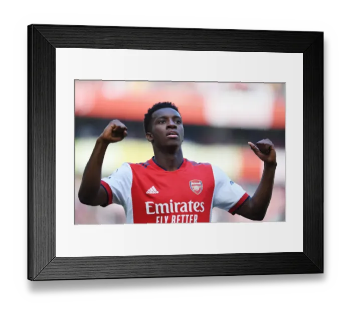 Framed Print : Arsenal's Eddie Nketiah Scores Thrilling Second Goal Against Leeds United at Emirates Stadium (2022)