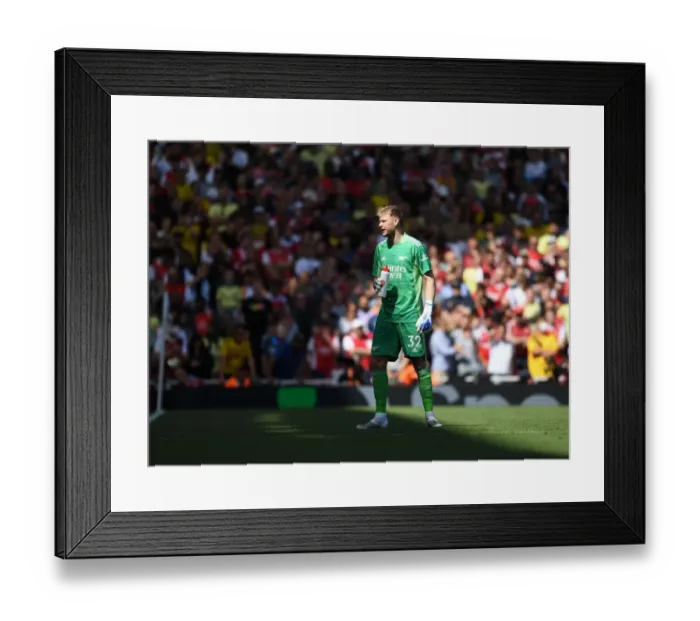 Framed Print : Arsenal vs Leeds United: Aaron Ramsdale's Premier League Battle at Emirates Stadium (2021-22)