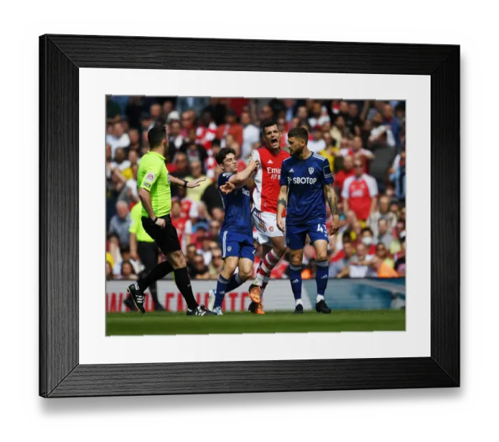 Framed Print : Clash of Midfield Titans: Xhaka vs. Klich - Arsenal vs. Leeds United, Premier League 2021-22 Framed Print : Clash of Midfield Titans: Xhaka vs. Klich - Arsenal vs. Leeds United, Premier League 2021-22