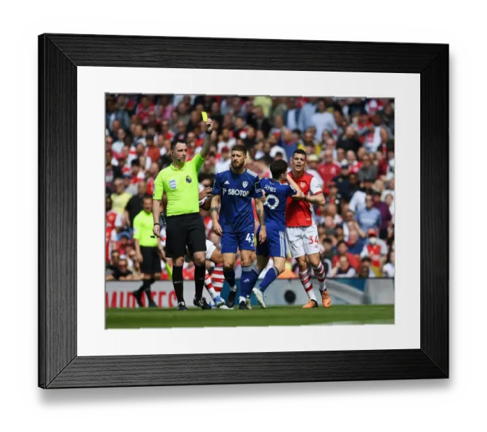 Framed Print : Clash at the Emirates: Arsenal vs Leeds United - Granit Xhaka vs Mateusz Framed Print : Clash at the Emirates: Arsenal vs Leeds United - Granit Xhaka vs Mateusz