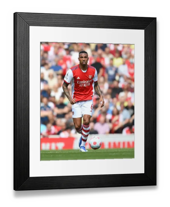 Framed Print : Arsenal's Gabriel Stands Firm: A Battle of Will in Arsenal vs. Leeds United (2021-22) Framed Print : Arsenal's Gabriel Stands Firm: A Battle of Will in Arsenal vs. Leeds United (2021-22)