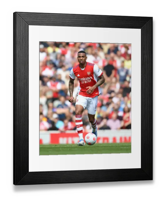 Framed Print : Gabriel Faces Off Against Leeds United in Premier League Showdown (Arsenal vs Leeds, 2021-22) Framed Print : Gabriel Faces Off Against Leeds United in Premier League Showdown (Arsenal vs Leeds, 2021-22)