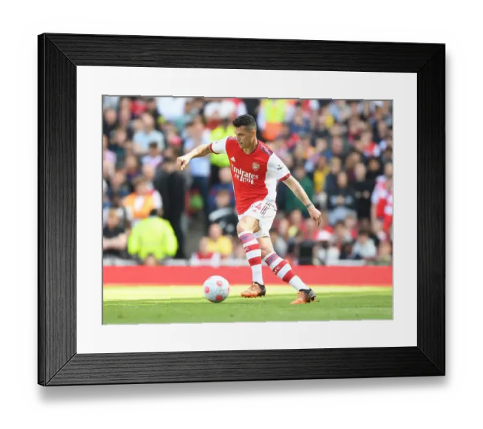 Framed Print : Granit Xhaka in Action: Arsenal vs Leeds United, Premier League 2021-22 Framed Print : Granit Xhaka in Action: Arsenal vs Leeds United, Premier League 2021-22