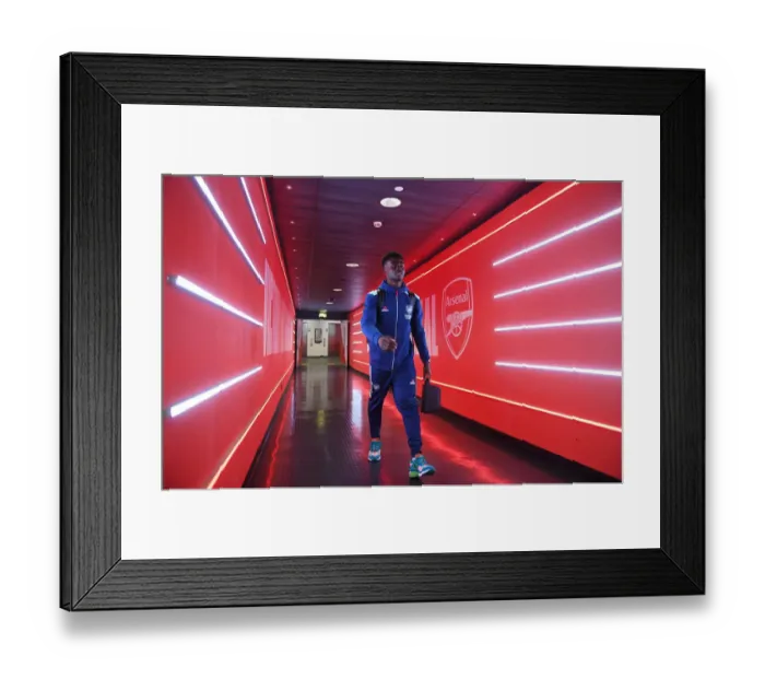 Framed Print : Bukayo Saka's Unwavering Determination: Arsenal's Key Player Ahead of Arsenal vs. Leeds United Showdown