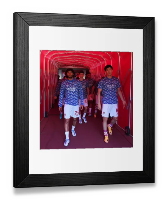 Framed Print : Arsenal FC: Elneny and Tomiyasu Prepare for Arsenal v Leeds United, Premier League Showdown (2021-2022)