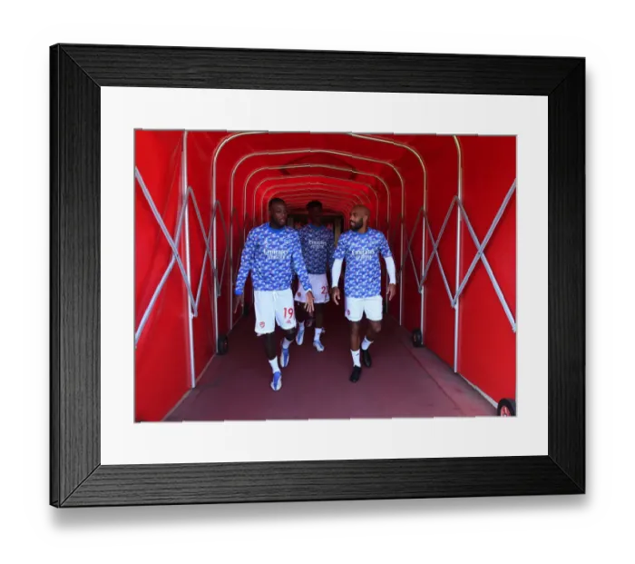 Framed Print : Arsenal's Pepe and Lacazette Prepare for Leeds United Clash in Premier League (2021-22)