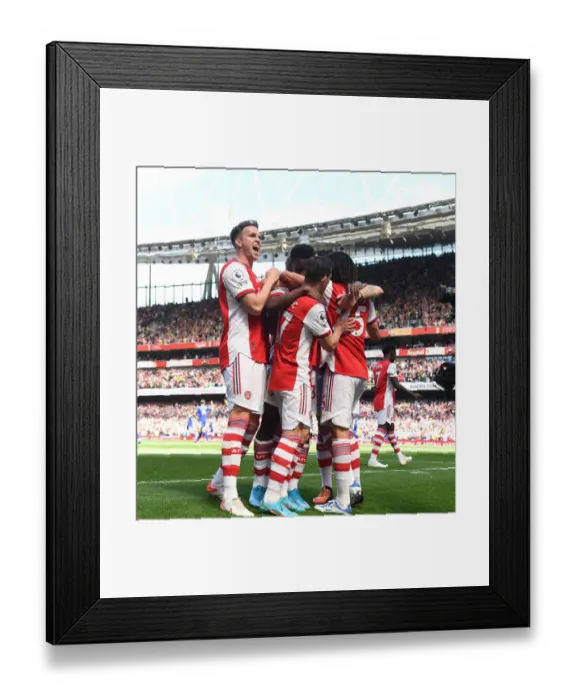 Framed Print : Arsenal Celebrate Eddie Nketiah's Goal Against Leeds United: Rob Holding Joins in the Excitement (Premier League 2021-22) Framed Print : Arsenal Celebrate Eddie Nketiah's Goal Against Leeds United: Rob Holding Joins in the Excitement (Premier League 2021-22)