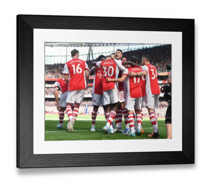 Framed Print : Nketiah Scores the Decisive Goal: Arsenal Secures Victory over Leeds United in Thrilling 2021-22 Premier League Encounter