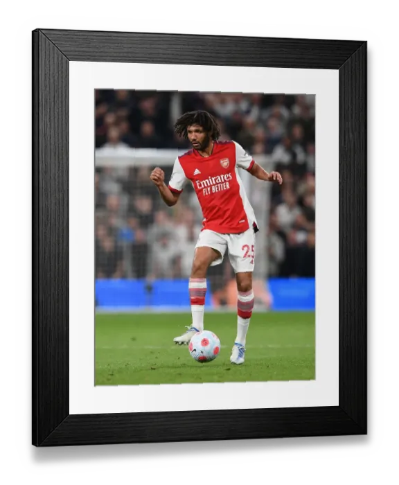 Framed Print : Mohamed Elneny Focused: Arsenal vs. Tottenham Hotspur, Premier League 2021-22