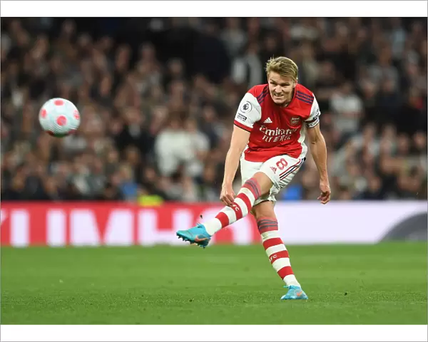 Martin Odegaard in Action: Arsenal vs. Tottenham, Premier League 2021-22 - London Derby Clash