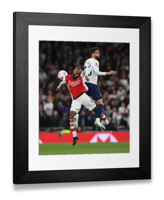 Framed Print : Clash of the Capital Rivals: Lacazette vs. Bentancur in the Premier League Showdown between Tottenham and Arsenal