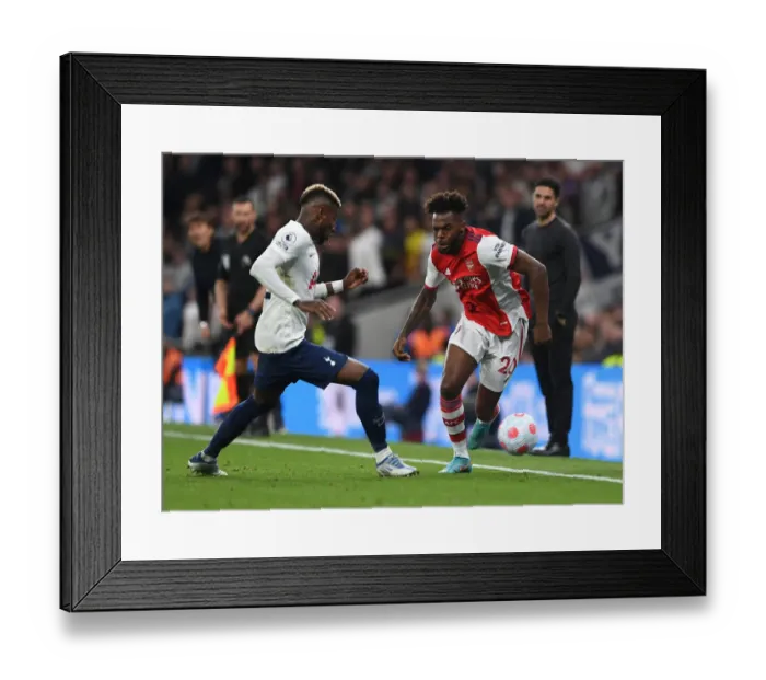 Framed Print : Nuno Tavares vs. Emerson Royal: Battle at the Tottenham Hotspur Stadium - Arsenal vs. Tottenham Premier League Clash (2021-22)