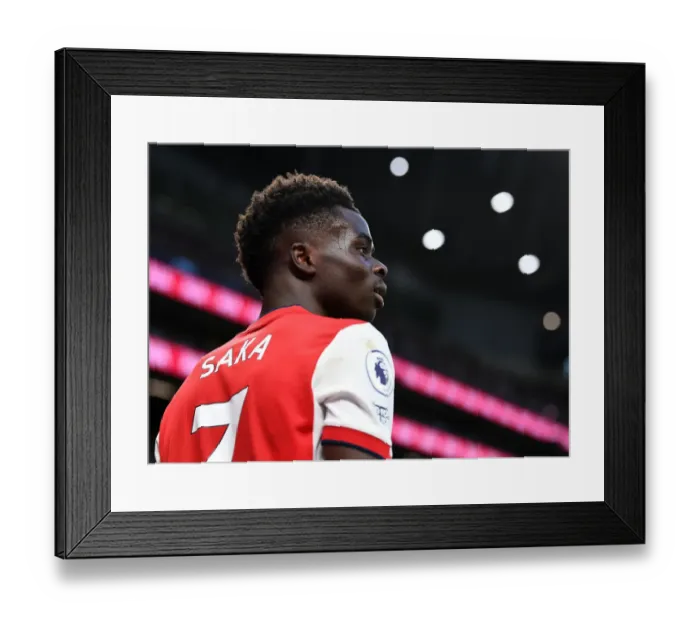 Framed Print : Showdown at the Stadium: Bukayo Saka vs. Tottenham in Premier League Battle