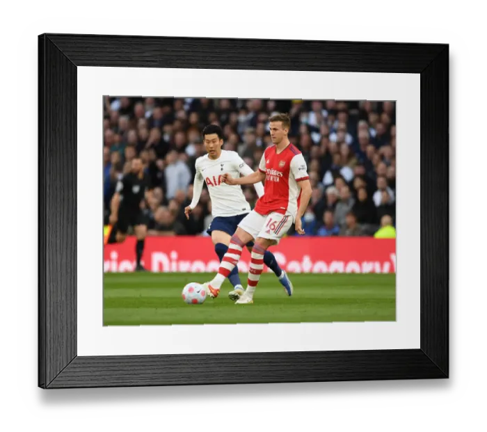 Framed Print : Clash of the Capital Rivals: Tottenham vs. Arsenal, Premier League 2021-22 - Holding vs. Son