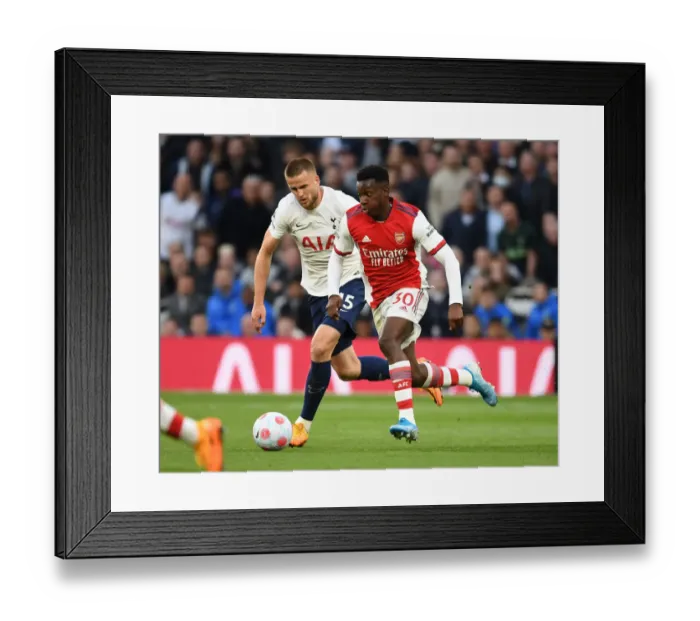 Framed Print : Intense Rivalry: Nketiah vs. Dier - Arsenal vs. Tottenham Premier League Showdown