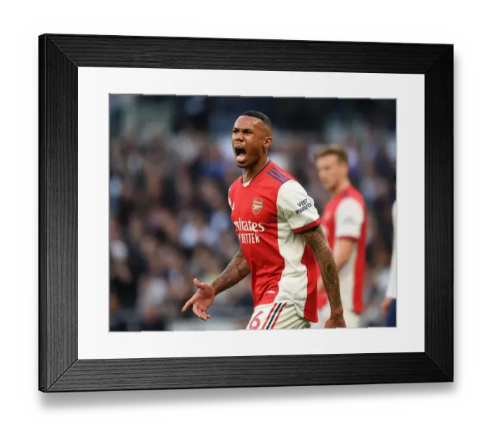 Framed Print : Gabriel of Arsenal in Action Against Tottenham Hotspur - Premier League 2021-22