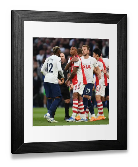Framed Print : Clash of Titans: Gabriel vs. Emerson Royal - Premier League Showdown between Arsenal and Tottenham, 2021-22